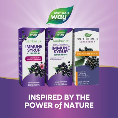 Nature?s Way Sambucus Elderberry Traditional Immune Syrup, Highly Concentrated Black Elderberry Extract, Traditional Immune Support*, Delicious Berry Flavored, 4 Fl Oz (Packaging May Vary) - Image 7