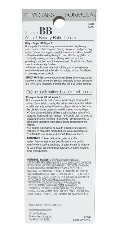 Physicians Formula Super BB Cream All in 1 Beauty Balm Foundation Cream SPF 30, Light | Dermatologist Tested, Clinicially Tested - Image 6