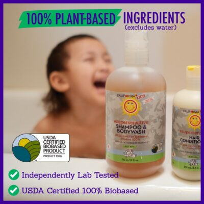 California Kids Super Sensitive Unscented Shampoo and Bodywash | 100% Plant-Based | Gentle Skincare | Fragrance Free | Hypoallergenic | 251 mL / 8.5 fl. oz. - Image 5