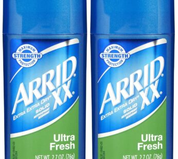 Arrid XX Solid Antiperspirant & Deodorant-Ultra Fresh-2.7 oz, 2 pk