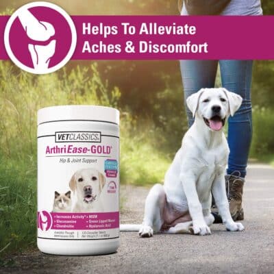 Vet Classics ArthriEase-Gold Hip & Joint Support for Dogs, Cats, Horses ? Chewable Tablet Health Supplement ? Alleviate Aches, Discomfort ? for Flexibility, Healthy Joint ? Antioxidant - 120 Ct - Image 3
