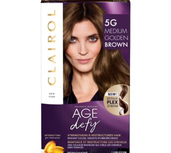 Clairol Age Defy Permanent Hair Dye, 5G Medium Golden Brown Hair Color, Pack of 1