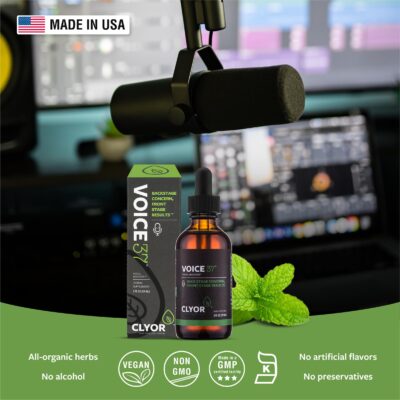 CLYOR Voice37- All Natural Voice Remedy for Singers - Boosts Your Voice - Soothes and Relieve Hoarseness - Lubricates Vocal Cords - Removes Mucus - Enhances Your Singing and Speaking - 2 oz - Image 2