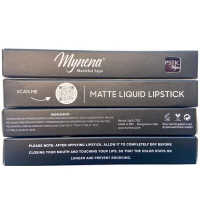 Mynena Burgundy Red Long-Lasting Matte Liquid Lipstick Intense Color Smudge-Proof & Waterproof Comfortable Hydrating Shea Butter Vegan & Cruelty-Free | Emma - Image 8