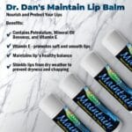 Dr. Dan's Maintain Lip Balm - Perfect for Everyday and Cortibalm aftercare, Mild Ingredients & Beeswax, Vitamin E Enriched for Moisturizing Dry Lips, Ensures Smooth, Soft Feel, 3 Pack - Image 2