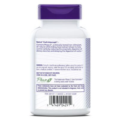 Natrol Carb Intercept with Phase 2 Carb Controller Capsules, White kidney bean extract, Helps control carbs, Helps metabolize fats, Clinically tested, Promotes healthy body weight, 1,000mg, 120 Count - Image 7