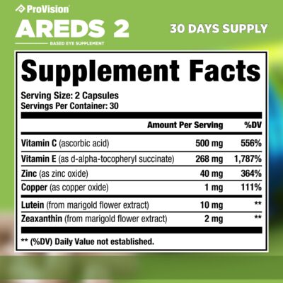 Provision AREDS 2 Eye Vitamins - Enhance Vision Supplements - Lutein Zeaxanthin Vision Complex - 60 Eye Supplement Capsules - Image 6