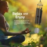 Nature?s Melody Aureole Tunes Wind Chimes ? Outdoor Windchime with 6 Tubes Tuned to E Pentatonic Scale, 100% Rustproof Aluminum, Powder Finish & S Hook Hanger for Sympathy, Memorial Gift or Zen Garden - Image 3