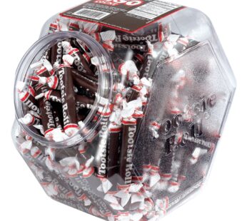 Tootsie Roll 280-Count Tub – Resealable Plastic Jar of Individually Wrapped Treat Size Tootsie Rolls – 98 Ounce, Chocolate