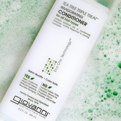 GIOVANNI Tea Tree Triple Treat Invigorating Conditioner - Cooling Peppermint, Eucalyptus, Rosemary, Helps Dry Flaking Scalp, Paraben Free, Helps to Moisturize, Smooth & Detangle- 8.5 oz (3 Pack) - Image 4