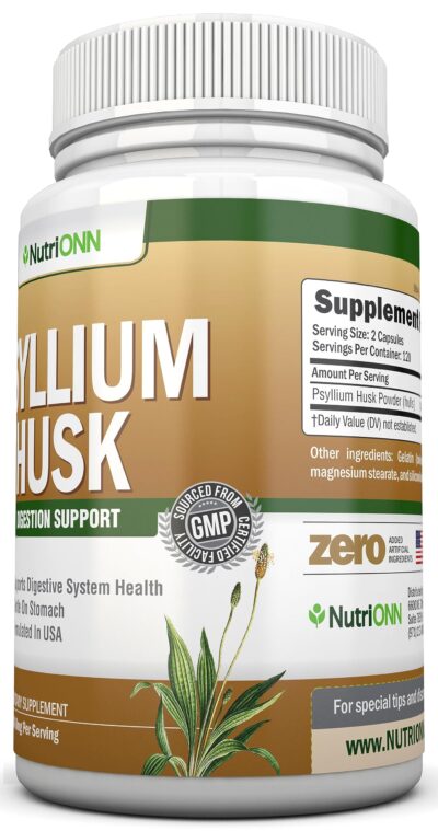 NutriONN PSYLLIUM HUSK CAPSULES - 1450mg Per Serving - 240 Capsules - Double Strength - Premium Psyllium Fiber Supplement - Great for Digestion and Regularity - 100% Natural Soluble Fiber - Image 5