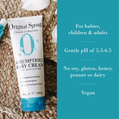 Original Sprout Scrumptious Baby Cream, Baby Lotion & Butt Cream with Zinc, Diaper Rash Cream for Baby?s Sensitive Skin, 8 oz. Bottle - Image 6