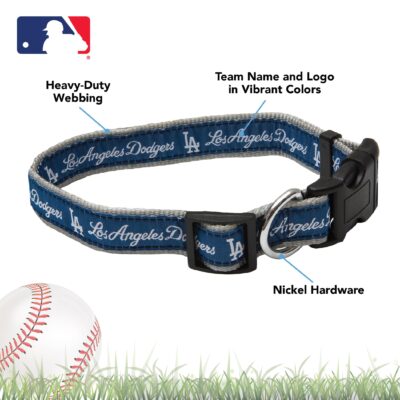 MLB Los Angeles Dodgers Licensed PET COLLAR- Heavy-Duty, Strong, and Durable Dog Collar. Available in 29 Baseball Teams and 4 Sizes - Image 3