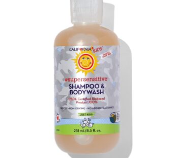 California Kids Super Sensitive Unscented Shampoo and Bodywash | 100% Plant-Based | Gentle Skincare | Fragrance Free | Hypoallergenic | 251 mL / 8.5 fl. oz.