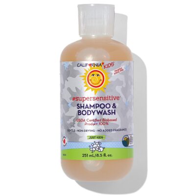 California Kids Super Sensitive Unscented Shampoo and Bodywash | 100% Plant-Based | Gentle Skincare | Fragrance Free | Hypoallergenic | 251 mL / 8.5 fl. oz.