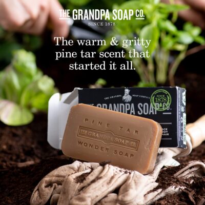 Pine Tar Bar Soap by The Grandpa Soap Company | The Original Wonder Soap |Vegan, 3-in-1 Cleanser, Deodorizer & Moisturizer | 3.25 Oz. - Image 3
