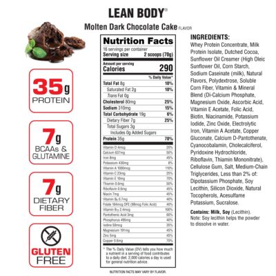Labrada Lean Body Hi-Protein Meal Replacement Shake, Molten Dark Chocolate Cake PACKAGING MAY VARY - Image 7