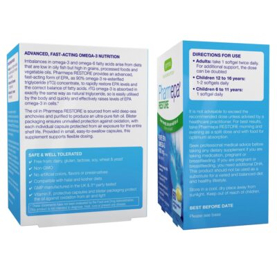 Pharmepa Restore, 1000mg Pure EPA Fish Oil, High Absorption rTG Omega-3, Triple Strength, Wild & Sustainable, Lemon Flavor, 1-Month Supply, 60 Softgels - Image 9