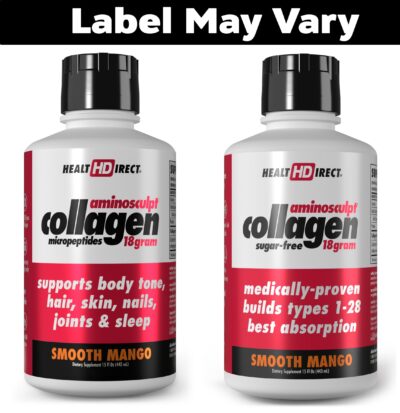 Health Direct AminoSculpt Sugar-Free Collagen Supplement - High Potency Medical-Grade Protein for Hair, Skin, Nails & Joints, Grass-Fed, Non-GMO, Liquid Collagen - Smooth Mango - 15 Fl Oz - Image 2