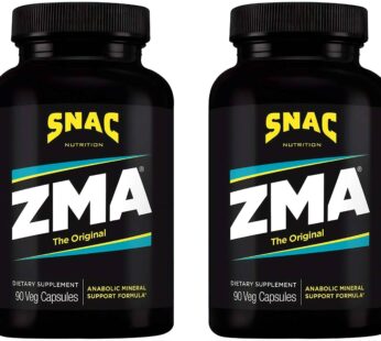 SNAC ZMA The Original Recovery & Sleep Supplement, Promotes Muscle Recovery, Immune Support & Restorative Sleep with Zinc, Magnesium & Vitamin B6, 180 Veggie Capsules (2 Pack of 90 Count)
