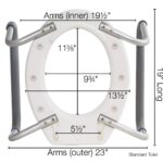 Essential Medical Supply Raised Elevated Toilet Seat Riser for a Standard Round Toilet with Padded Aluminum Arms for Support and Compatible with Toilet Seat, Standard, 17.5 x 13.5 x 3.5 Inch - Image 4