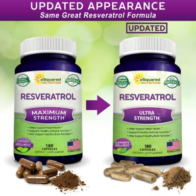 100% Natural Resveratrol - 1000mg Per Serving Max Strength (180 Capsules) Antioxidant Supplement, Trans-Resveratrol Pills for Heart Health & Pure, Trans Resveratrol & Polyphenols - Image 5