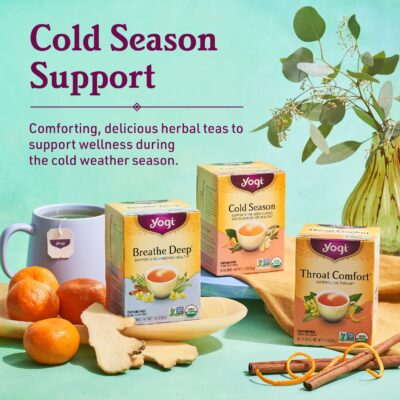 Yogi Tea - Throat Comfort (6 Pack) - Soothes the Throat with Wild Cherry Bark, Licorice Root, Mullein, and Ginger - Caffeine Free - 96 Organic Herbal Tea Bags - Image 5