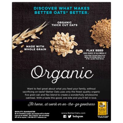Better Oats Bare Organic Multigrain Hot Cereal Packets, Instant Multigrain Hot Cereal Packets, Thick and Hearty Texture, Ready in 2 Minutes, Pack of 8, 11.8 OZ Pack - Image 4