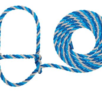 Weaver Leather Livestock Cattle Poly Rope Halter Dark Blue/Turquoise/Gray