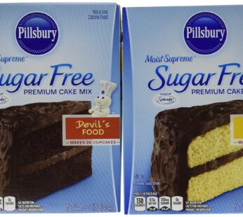 Pillsbury Sugar Free Cake Mix Value Bundle – 1 Box Sugar Free Devil’s Food Cake & Classic Yellow Cake