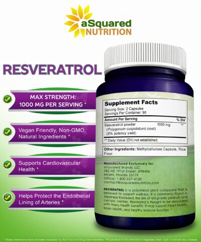 100% Natural Resveratrol - 1000mg Per Serving Max Strength (180 Capsules) Antioxidant Supplement, Trans-Resveratrol Pills for Heart Health & Pure, Trans Resveratrol & Polyphenols - Image 6