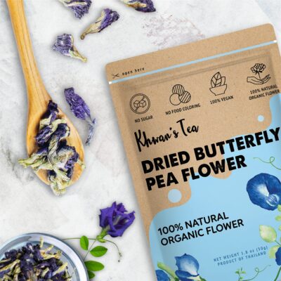 KHWAN'S TEA Dried Butterfly Pea Flowers Blue Tea Flower Herbal Tea Organic, Caffeine Free, Vegan Plant Based, Sourced from Thailand, 1.8oz - Image 4