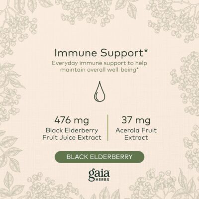 Gaia Herbs Black Elderberry(Sambucus Nigra) Syrup-Immune Support Supplement-Made with Organic Black Elderberries for Immune System Support-USDA Certified Organic Formula-3 Fl Oz (18-Day Supply) - Image 3