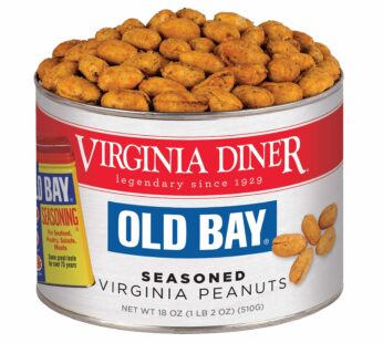 Virginia Diner – Gourmet Old Bay Seasoned Virginia Peanuts, 18 Ounce Tin