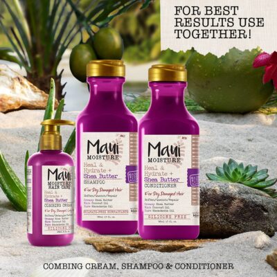 Maui Moisture Heal & Hydrate + Shea Butter Conditioner to Repair & Deeply Moisturize Tight Curly Hair with Coconut & Macademia Oils, Vegan, Silicone, Paraben & Sulfate-Free, 13 fl oz - Image 8