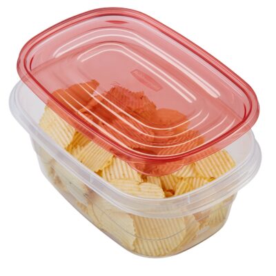 Rubbermaid TakeAlongs Deep Rectangular Food Storage Containers, 8 Cup, Tint Chili, 2 Count - Image 5