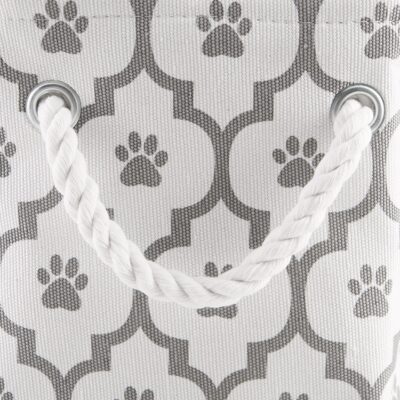 Bone Dry Pet Storage Collection Lattice Paw Print, Medium Rectangle, White/Gray - Image 4