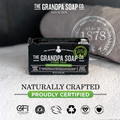 Pine Tar Bar Soap by The Grandpa Soap Company | The Original Wonder Soap |Vegan, 3-in-1 Cleanser, Deodorizer & Moisturizer | 3.25 Oz. - Image 4