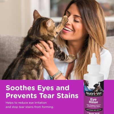 Nutri-Vet Eye Rinse for Cats - Gentle Formula Removes Debris - Helps Reduce Irritation and Prevent Tear Stains - 4oz - Image 3