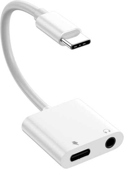 USB C to 3.5mm Headphone and Charger Adapter,with PD 60W Fast Charging Dongle Cable Cord for iPhone 16/15 Plus Pro Max,