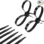 Boao 20 Pcs 9.85" Zip Ties Cable - Disposable Heavy Duty Double Police Locking Cuffs Flex Plastic Nylon Restraints, Black (0.5 x 9.85 Inch)