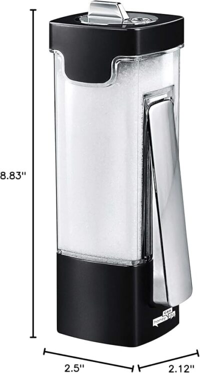 Zevro Honey-Can Indispensable Sugar 'N More Plastic Dispenser, Black/Chrome, 8 oz - Image 6