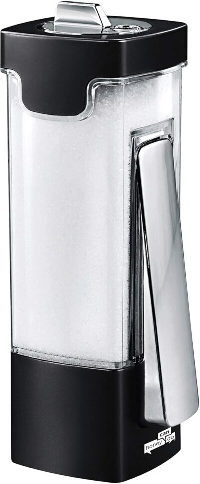 Zevro Honey-Can Indispensable Sugar 'N More Plastic Dispenser, Black/Chrome, 8 oz - Image 5