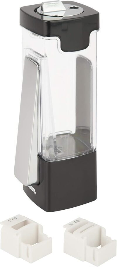Zevro Honey-Can Indispensable Sugar 'N More Plastic Dispenser, Black/Chrome, 8 oz - Image 4