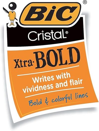 BIC Cristal Xtra Bold Ballpoint Pen, Bold Point (1.6mm) For Vivid And Dramatic Lines, Blue, 24-Count - Image 3