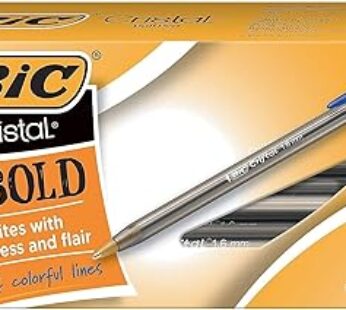 BIC Cristal Xtra Bold Ballpoint Pen, Bold Point (1.6mm) For Vivid And Dramatic Lines, Blue, 24-Count