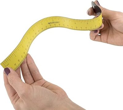 Westcott ‎12 inch Magnetic Flexible Rulers (3 Pack), Yellow, for School, Office, Crafts and DIY, Measuring Tools for Students and Adults - Image 5