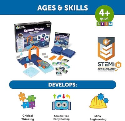 Learning Resources Space Rover Deluxe Coding Activity Set, 46 Pieces, Ages 4+, Coding for Kids, Coding Toys,  Toys for Classroom,Space Toys, Astronaut Toys - Image 5