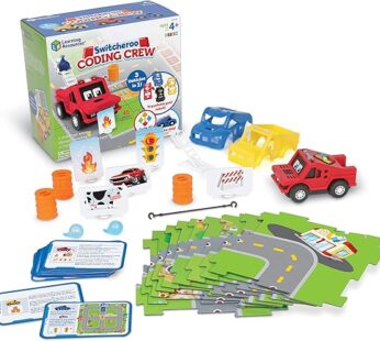 Learning Resources Switcheroo Coding Crew – 46 Pieces, Ages 4+ STEM Toy for Kids, Coding Toy, Interactive Robot