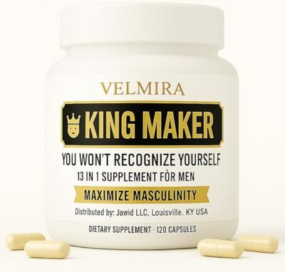 Velmira.King Maker 13-in-1.Sugar-Free Supplement-for Men .Energy Support .Muscle Recovery.Health Support -Zinc-Tongkat Ali -Maca-Magnesium-Vitamin D3. Supplement.120 Capsules-2 Month Supply-Pack of 1